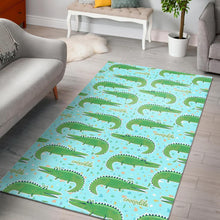 Load image into Gallery viewer, Crocodile Pattern Blue background Area Rug
