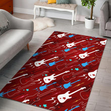 Load image into Gallery viewer, Electical Guitar Red Pattern Area Rug
