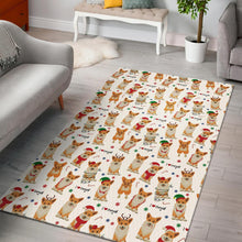 Load image into Gallery viewer, Christmas Corgi Pattern Background Area Rug
