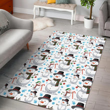 Load image into Gallery viewer, Snowman Pattern Background Area Rug
