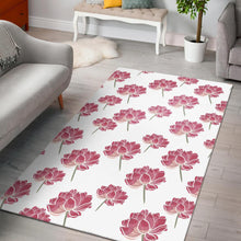 Load image into Gallery viewer, Pink lotus waterlily pattern Area Rug
