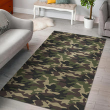 Load image into Gallery viewer, Dark Green camo camouflage pattern Area Rug
