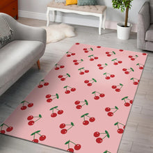 Load image into Gallery viewer, cherry pattern pink background Area Rug
