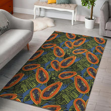 Load image into Gallery viewer, Colorful papaya tropical leaves Area Rug
