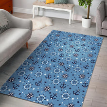 Load image into Gallery viewer, Anchors rudder compass star nautical pattern Area Rug
