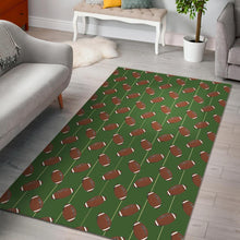 Load image into Gallery viewer, American Football Ball Pattern Green Background Area Rug

