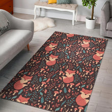 Load image into Gallery viewer, fox leaves mushroom pattern Area Rug
