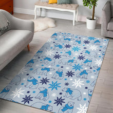 Load image into Gallery viewer, Polar Bear Pattern Blue Background Area Rug
