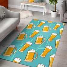 Load image into Gallery viewer, Beer pattern green background Area Rug
