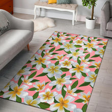 Load image into Gallery viewer, White Plumeria Pattern Print Design PM011 Area Rugs
