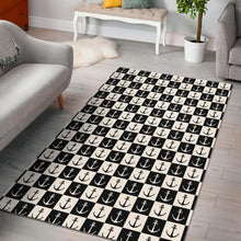 Load image into Gallery viewer, Anchor Black and White Patter Area Rug
