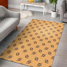 Load image into Gallery viewer, American Football Ball Pattern Yellow Background Area Rug

