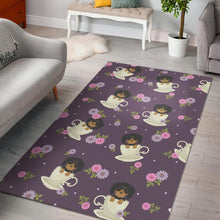 Load image into Gallery viewer, Dachshund in Coffee Cup Flower Pattern Area Rug
