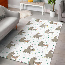 Load image into Gallery viewer, Cute Rhino pattern background Area Rug
