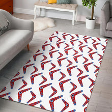 Load image into Gallery viewer, Boomerang Aboriginal Pattern White Background Area Rug

