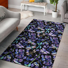 Load image into Gallery viewer, Lavender Dragonfly Pattern Print Design LV03 Area Rugs
