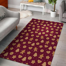 Load image into Gallery viewer, Christmas Ginger Cookie Pattern Background Area Rug

