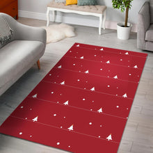 Load image into Gallery viewer, Christmas tree star snow red background Area Rug
