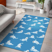 Load image into Gallery viewer, Cute sea lion seal pattern background Area Rug
