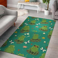 Load image into Gallery viewer, Cute frog dragonfly design pattern Area Rug
