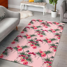 Load image into Gallery viewer, Red Pink Orchid Hibiscus Pattern Area Rug
