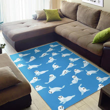 Load image into Gallery viewer, Cute sea lion seal pattern background Area Rug
