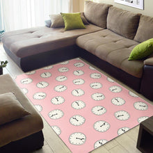 Load image into Gallery viewer, Clock pattern pink blackground Area Rug
