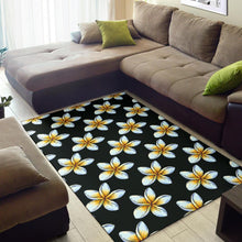 Load image into Gallery viewer, White Plumeria Pattern Print Design PM022 Area Rugs
