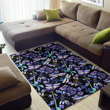 Load image into Gallery viewer, Lavender Dragonfly Pattern Print Design LV03 Area Rugs
