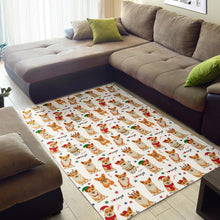 Load image into Gallery viewer, Christmas Corgi Pattern Background Area Rug
