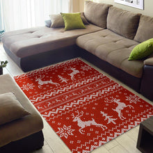 Load image into Gallery viewer, Deer Sweater Printed Red Pattern Area Rug
