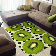 Load image into Gallery viewer, kiwi black dot background Area Rug
