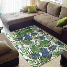 Load image into Gallery viewer, Green Blue Chameleon Lizard Leaves Pattern Area Rug
