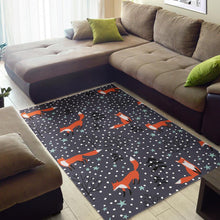 Load image into Gallery viewer, Fox Snow Winter Pattern Area Rug
