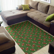 Load image into Gallery viewer, American Football Ball Pattern Green Background Area Rug
