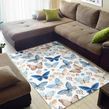 Load image into Gallery viewer, blue butterfly pattern Area Rug
