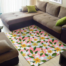 Load image into Gallery viewer, White Plumeria Pattern Print Design PM011 Area Rugs
