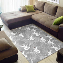 Load image into Gallery viewer, white swan gray background Area Rug
