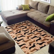 Load image into Gallery viewer, Dachshund floral background Area Rug
