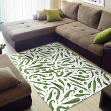 Load image into Gallery viewer, Hand drawn sketch style green Chili peppers pattern Area Rug

