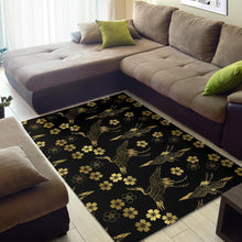 Load image into Gallery viewer, Gold Japanese Theme Pattern Area Rug
