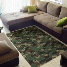 Load image into Gallery viewer, Green Camo Camouflage Honeycomb Pattern Area Rug
