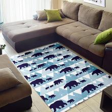 Load image into Gallery viewer, polar bear winter snow pattern Area Rug
