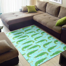Load image into Gallery viewer, Crocodile Pattern Blue background Area Rug
