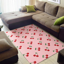 Load image into Gallery viewer, cherry pattern pink background Area Rug
