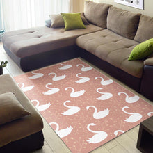 Load image into Gallery viewer, Swan flower light pink background Area Rug
