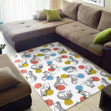 Load image into Gallery viewer, Siberian husky and colorful circle pattern Area Rug
