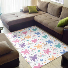 Load image into Gallery viewer, colorful unicorn rainbow heart pattern Area Rug
