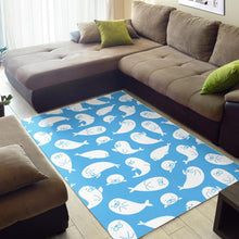 Load image into Gallery viewer, Cute white sea lion seals pattern Area Rug
