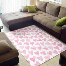 Load image into Gallery viewer, Watercolor pink heart pattern Area Rug
